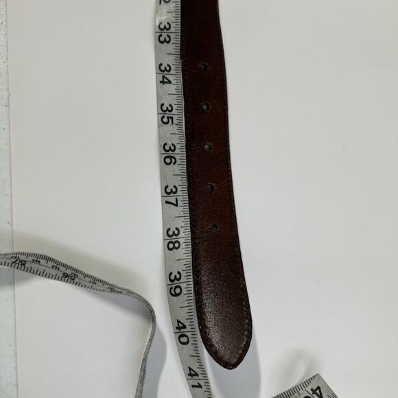 Fossil Brown Leather Belt Western Concho Womens XL Silver Gold 90’s Y2K - Picture 12 of 12